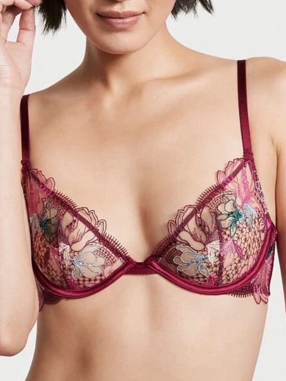 Victorias Secret LUXE LINGERIE Unlined Demi Bra Sz 34 C